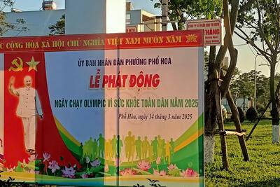 Phường Phổ Hòa tổ chức chạy Olympic vì sức khỏe toàn dân năm 2025